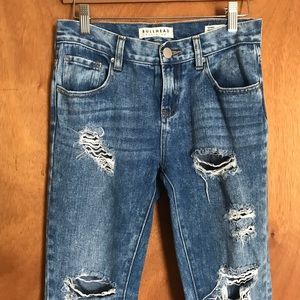 Skinny Boyfriend Distressed Jeans